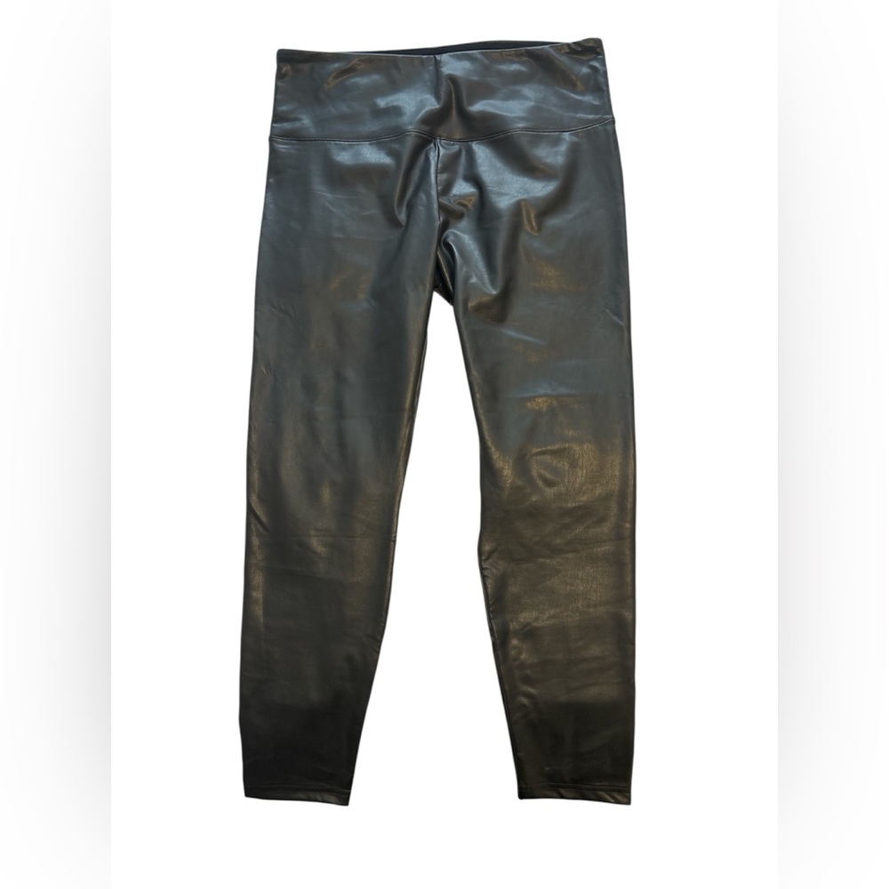 Joe Fresh Women’s XL High-Waisted Fleece-Lined Faux Leather Pants Stretch